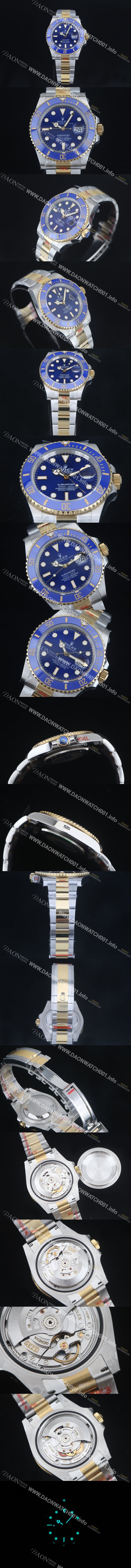 레플리카 [로렉스] 남성용 신형 서브마리너 m126613ln 18k옐로우골드 도금 콤비 41mm 블루 다이얼 Cal.3235 오토매틱 무브먼트 ROL91915