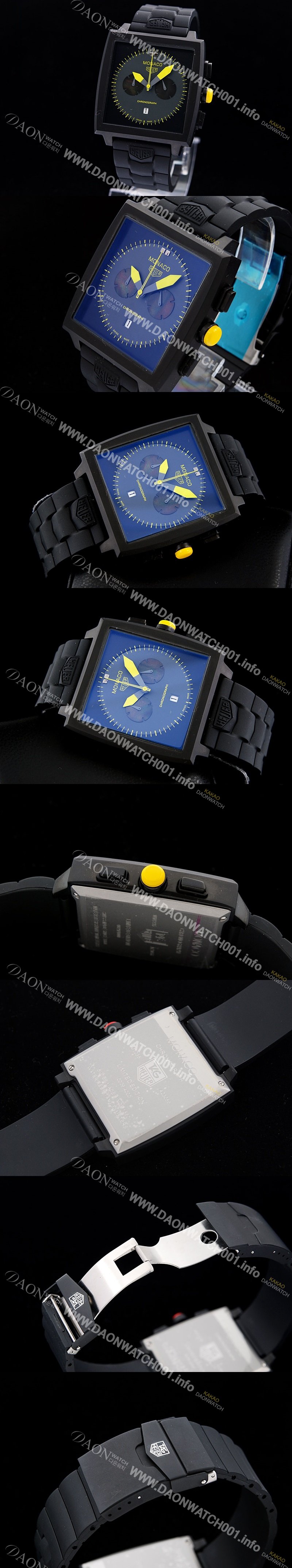 레플리카 [태그호이어] 남성용 모나코 스위스 쿼츠 블랙 다이얼 44mm TAG4225