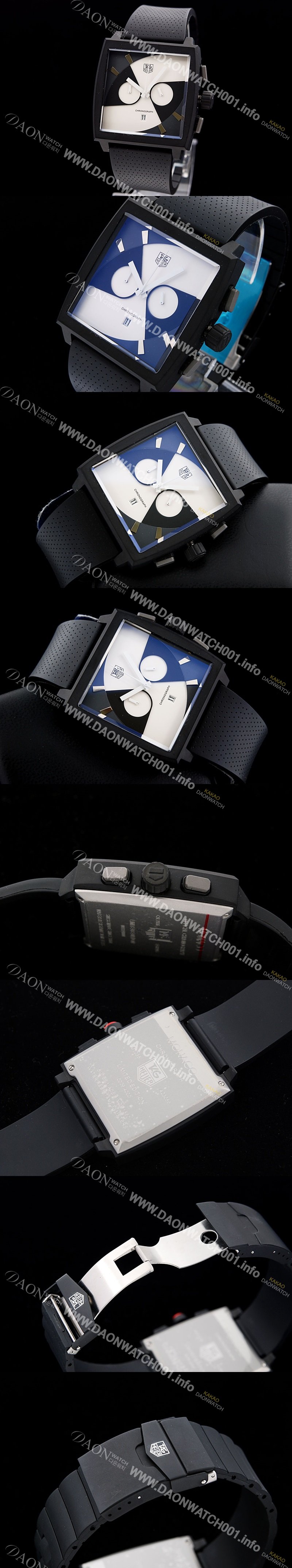 레플리카 [태그호이어] 남성용 모나코 스위스 쿼츠 화이트 다이얼 44mm TAG4221