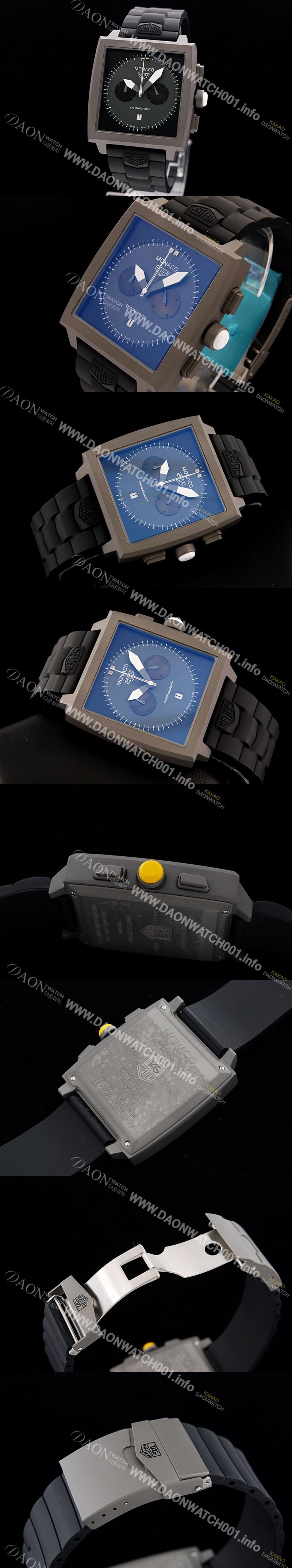 레플리카 [태그호이어] 남성용 모나코 스위스 쿼츠 블랙 다이얼 44mm TAG4210