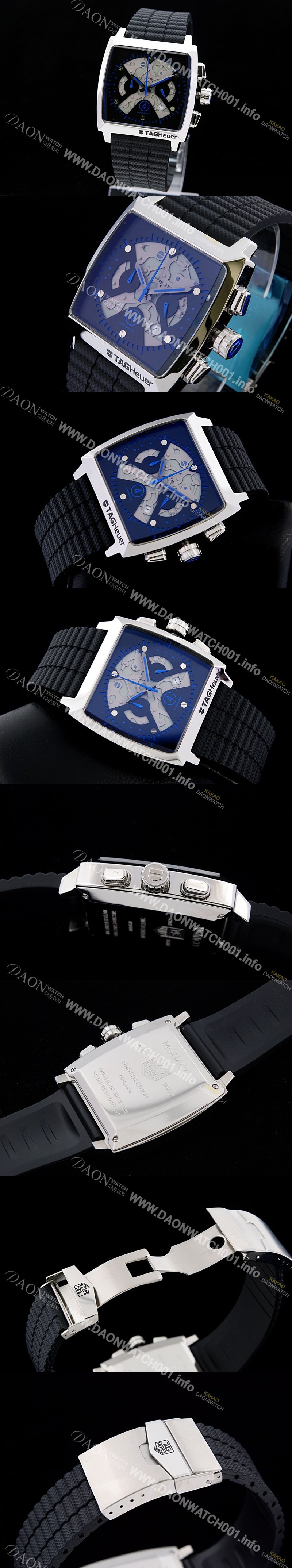 레플리카 [태그호이어] 남성용 모나코 스위스 쿼츠 블랙 다이얼 44mm TAG4214