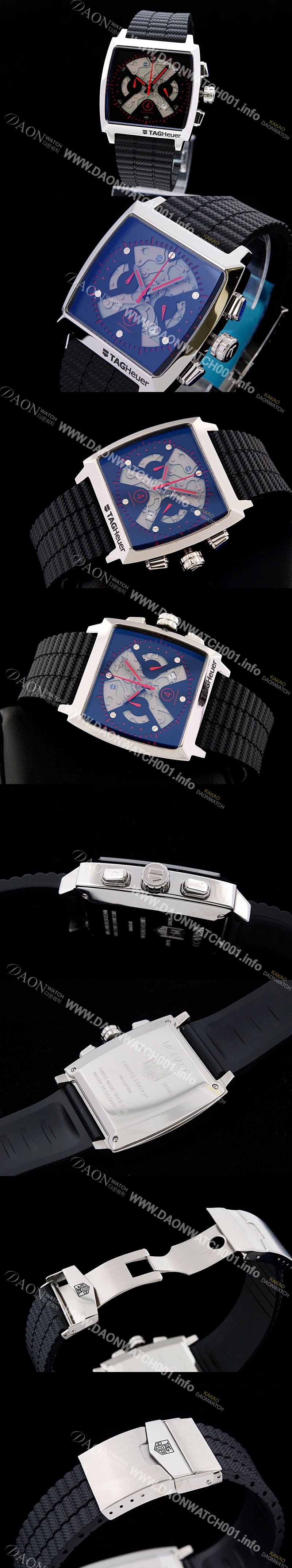 레플리카 [태그호이어] 남성용 모나코 스위스 쿼츠 블랙 다이얼 44mm TAG4212