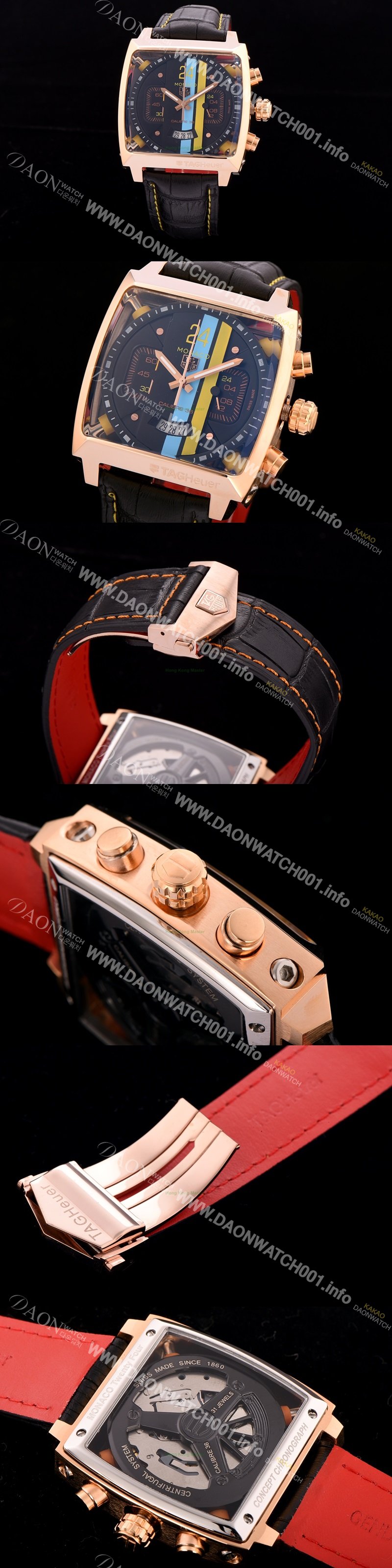 레플리카 [태그호이어] 남성용 뉴 모나코 컨셉 24 크로노그래프 스티브 맥퀸 한정판 로즈골드 TAG4210