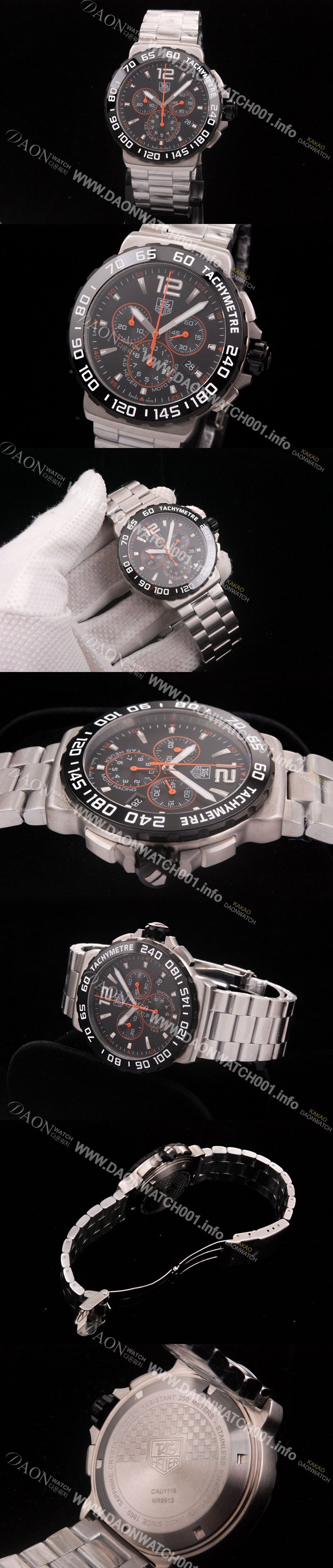 레플리카 [태그호이어] 남성용 포뮬러 모토레이싱 크로노 블랙 다이얼 F1 TAG4212