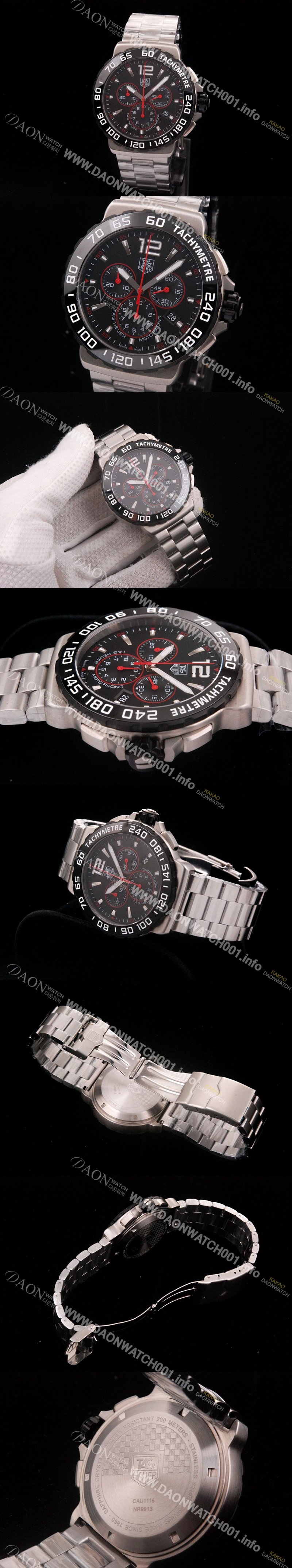 레플리카 [태그호이어] 남성용 포뮬러 모토레이싱 크로노 블랙 다이얼 F1 TAG4211