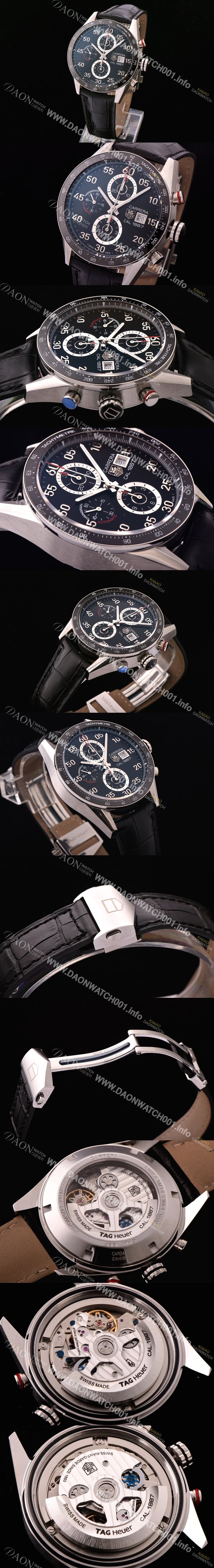 레플리카 [태그호이어] 남성용 까레라 크로노그래프 블랙 다이얼 TAG0440