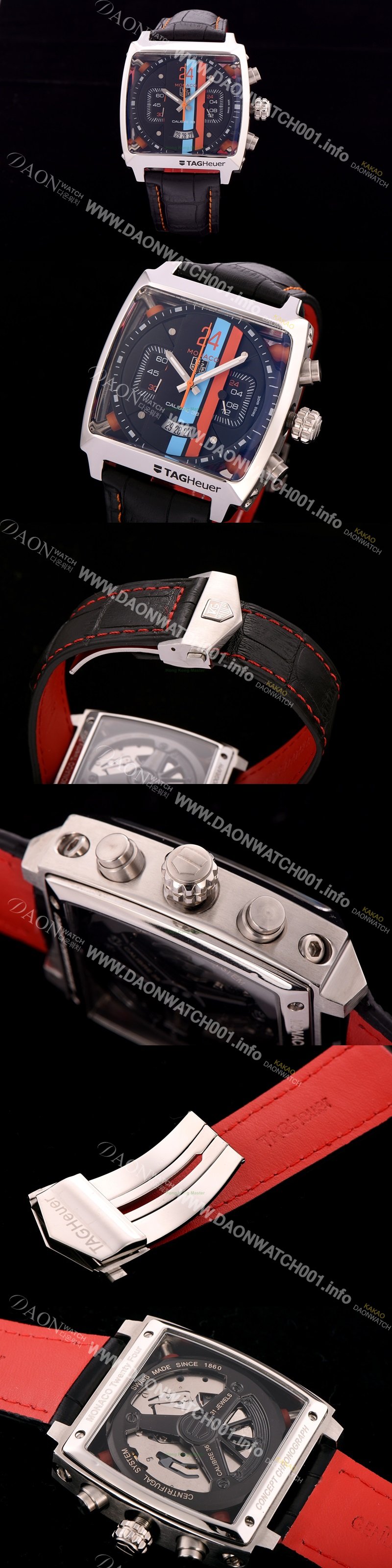 레플리카 [태그호이어] 남성용 뉴 모나코 컨셉트 24 크로노그래프 쿼츠 블랙다이얼 TAG0420