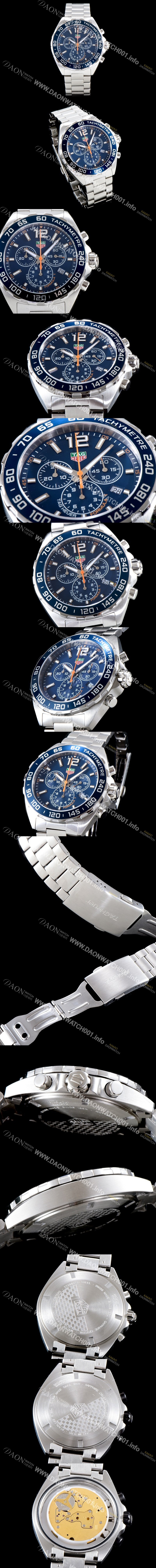 레플리카 [태그호이어] 남성용 칼리버 포뮬러 크로노 그래프 스위스 쿼츠 블루다이얼 TAG0401