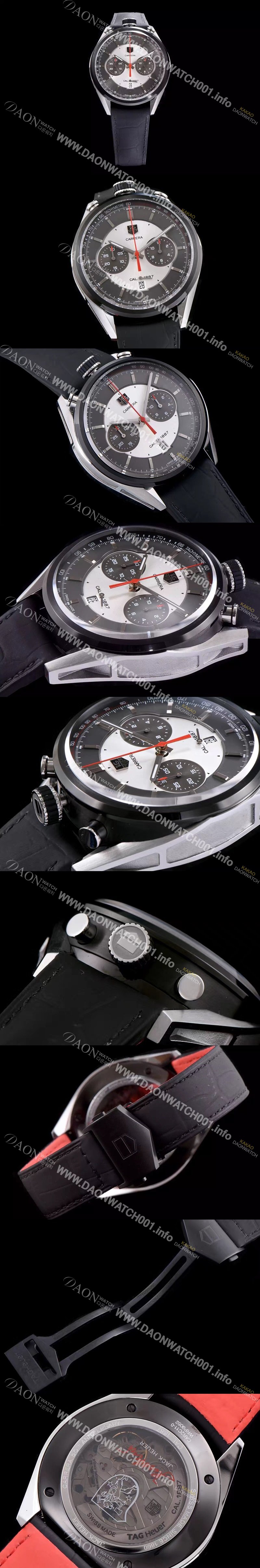 레플리카 [태그호이어] 남성용 까레라 43mm 블랙 다이얼 TAG0212