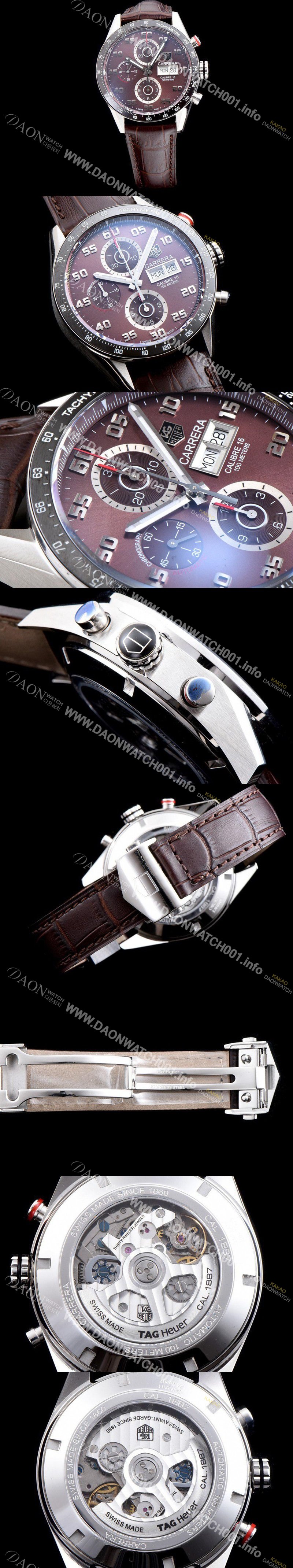 레플리카 [태그호이어] 남성용 TOP Grade Quality 까레라 크로노그래프 오토매틱 타키메터 브라운다이얼 TAG0105