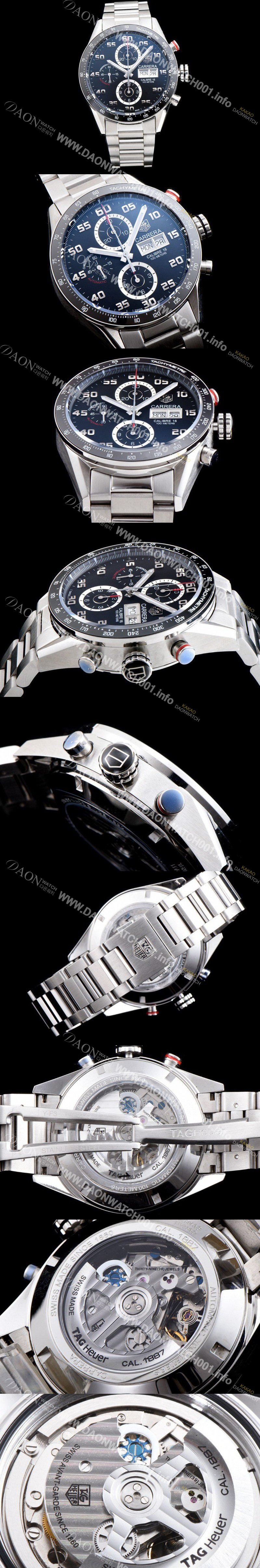 레플리카 [태그호이어] 남성용 손흥민 까레라 CV2A1R.BA0799 데이-데이트 크로노그래프 블랙다이얼 오토매틱 무브먼트 TAG0101