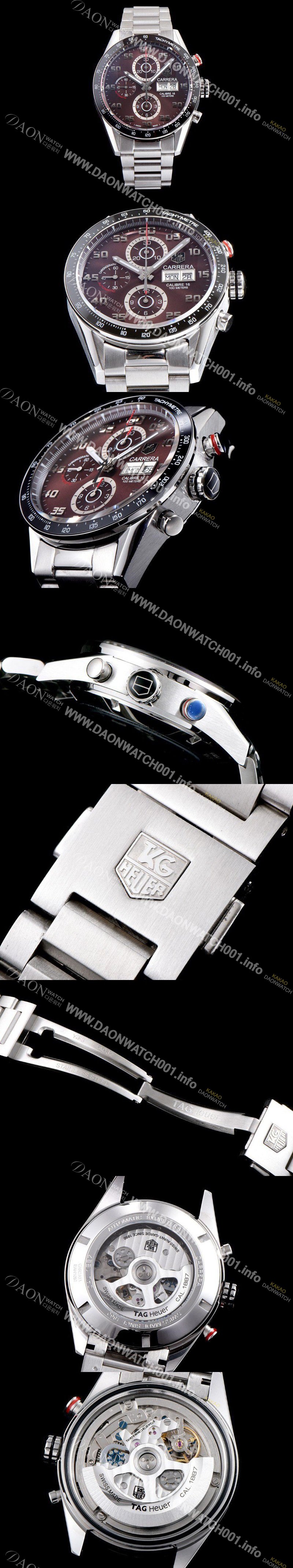 레플리카 [태그호이어] 남성용 TOP Grade Quality 까레라 크로노그래프 오토매틱 타키메터 브라운다이얼 TAG0100