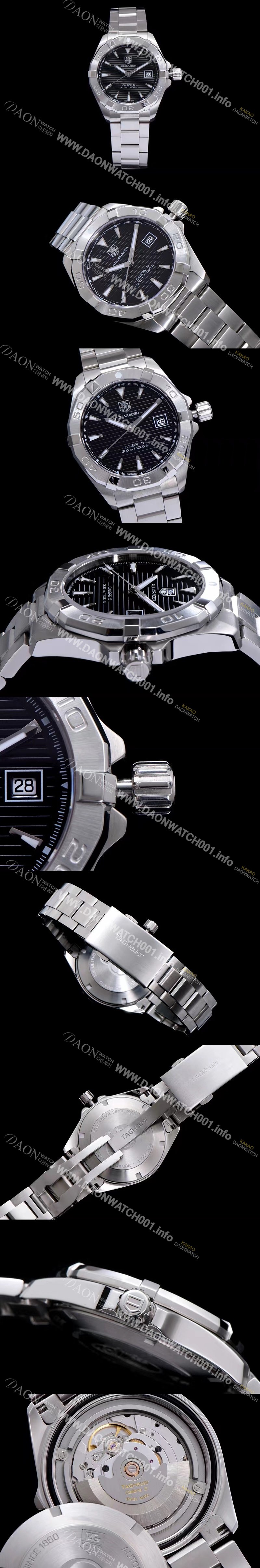 레플리카 [태그호이어] 남성용 아쿠아레이서 WAY2111.BA0928 워치 블랙 다이얼 오토매틱 무브먼트 TAG0140