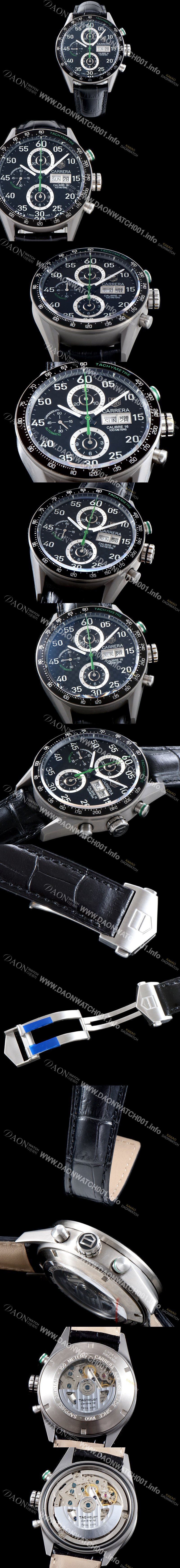 레플리카 [태그호이어] 남성용 NEW 까레라 CV2A1R.FC6235 칼리버16 데이-데이트 크로노그래프 블랙 카본 다이얼 오토매틱 무브먼트 TAG0104