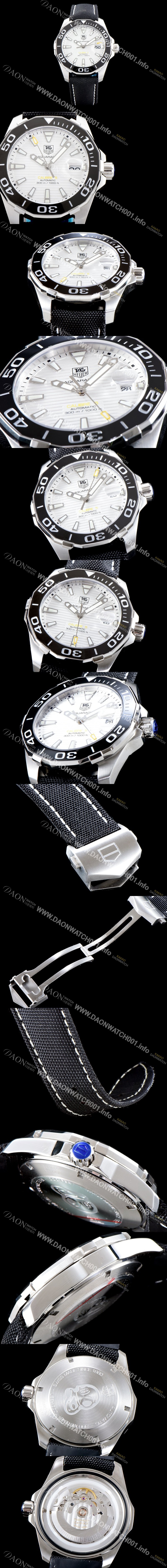 레플리카 [태그호이어] 남성용 아쿠아레이서 칼리버5 WAY201A.FT6142 화이트 다이얼 오토매틱 무브먼트 TAG0101