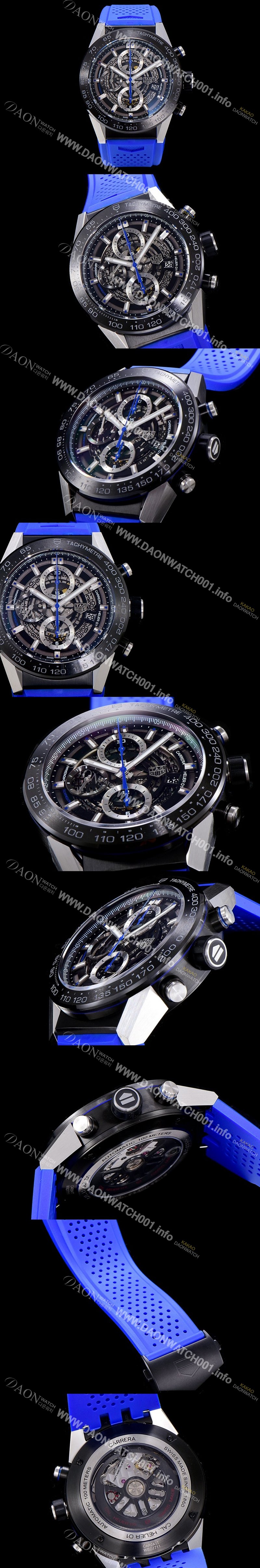 레플리카 [태그호이어]남성용 신상품출시!! 까레라 칼리버 크로노그래프 오토매틱 45mm 블랙다이얼 TAG40783