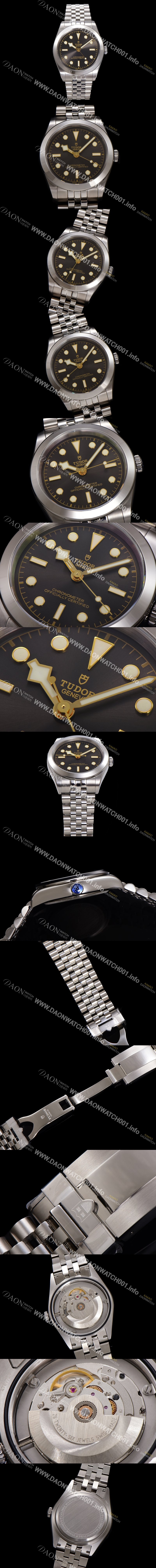 레플리카 [튜더] 남성용 블랙베이 M79660-0001 오토매틱 2824 타입 39mm 메탈줄 블랙 다이얼 tud5122