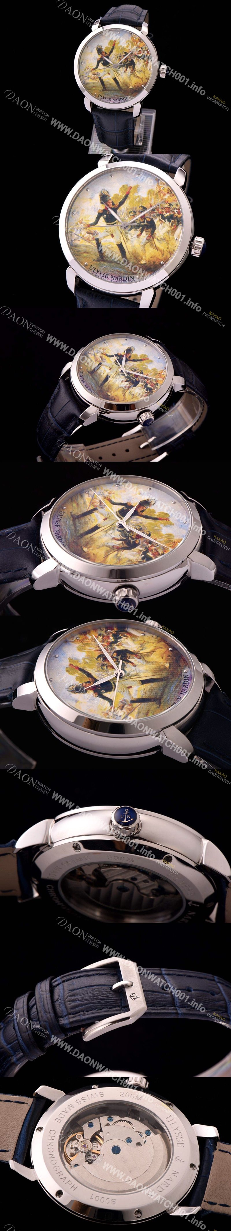 레플리카 [율리스나르당] 남성용 클라시코 픽쳐 다이얼 스틸 포인트 오토매틱 무브먼트 ULY42011