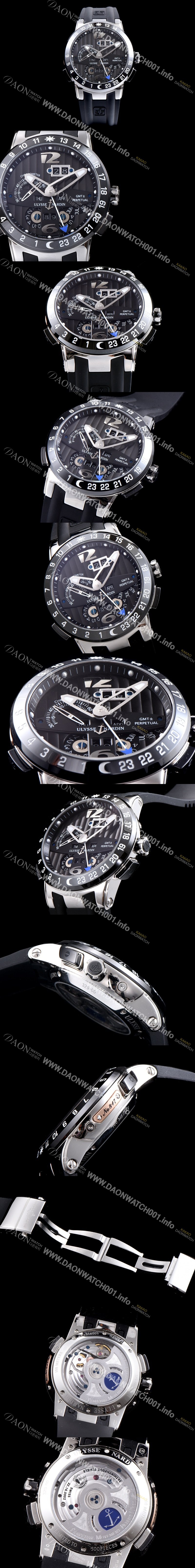 레플리카 [율리스나르당] 남성용 율리시스 나르딘 322-00-3 이그제큐티브 엘 토로 지엠티 퍼페츄얼 블랙 다이얼 오토매틱 무브먼트 ULY4203