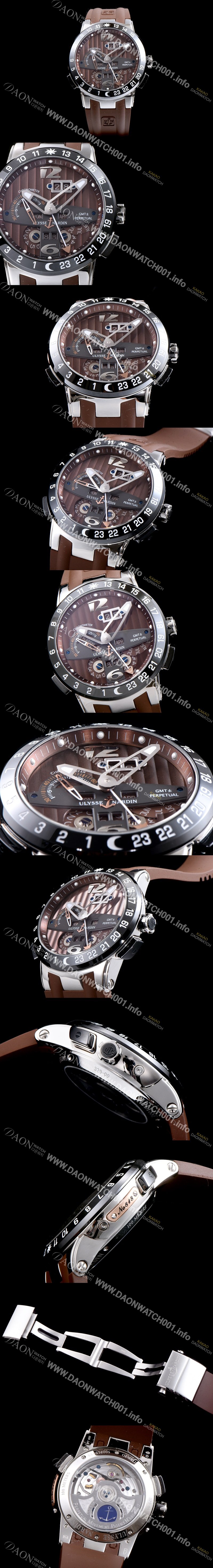 레플리카 [율리스나르당] 남성용 율리시스 나르딘 322-00-3 이그제큐티브 엘 토로 지엠티 퍼페츄얼 브라운 다이얼 오토매틱 무브먼트 ULY4205