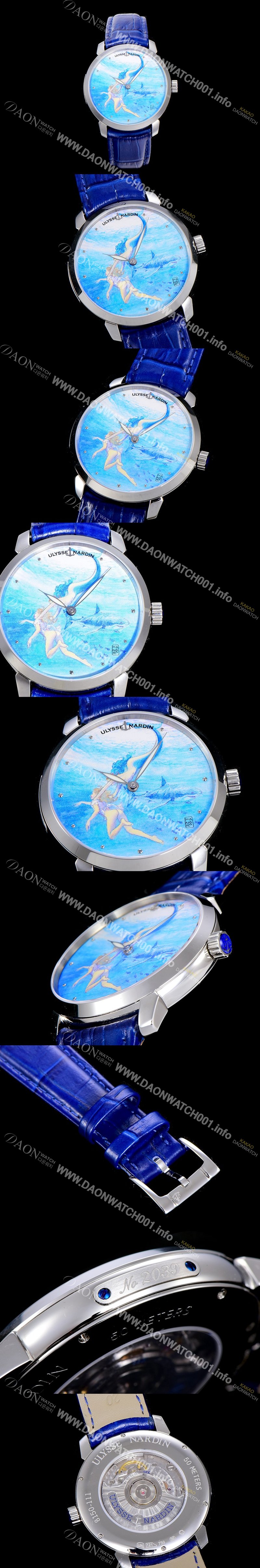 레플리카 [율리스 나르딘]남성용 클라시코 마나라 매뉴팩처 40MM 오토매틱 그림다이얼 ULY74287