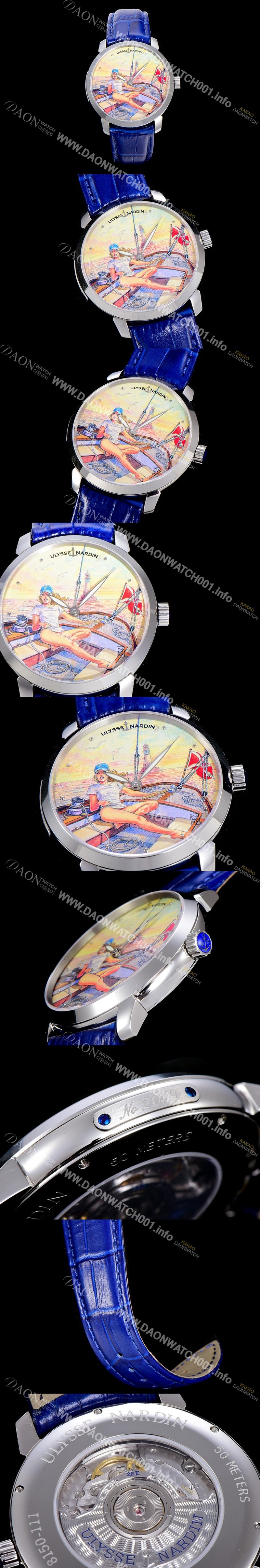 레플리카 [율리스 나르딘]남성용 클라시코 마나라 매뉴팩처 40MM 오토매틱 그림다이얼 ULY63284