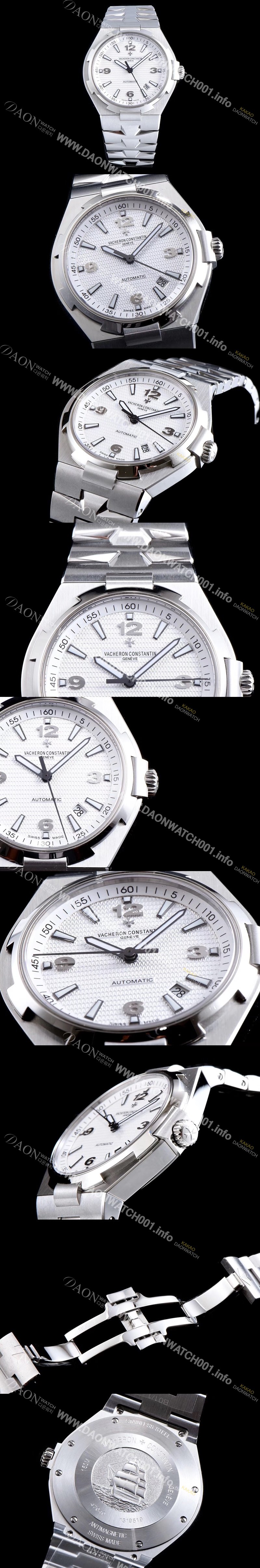 레플리카 [바쉐론콘스탄틴] 남성용 오버시즈 데이트 47040/000M-9500 최신 업그레이드 버전! 화이트 텍스쳐 다이얼 오토매틱 무브먼트 VAC0203