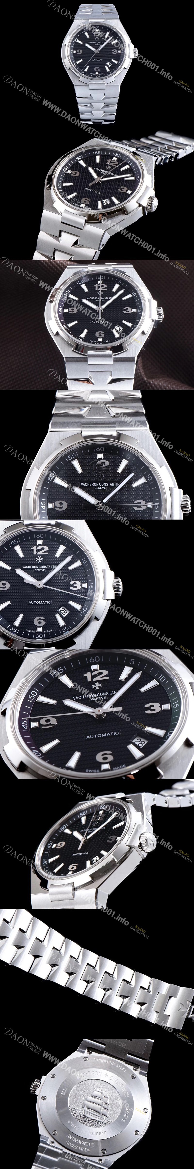 레플리카 [바쉐론콘스탄틴] 남성용 오버시즈 데이트 47040/000M-9500 최신 업그레이드 버전! 블랙 텍스쳐 다이얼 오토매틱 무브먼트 VAC0200