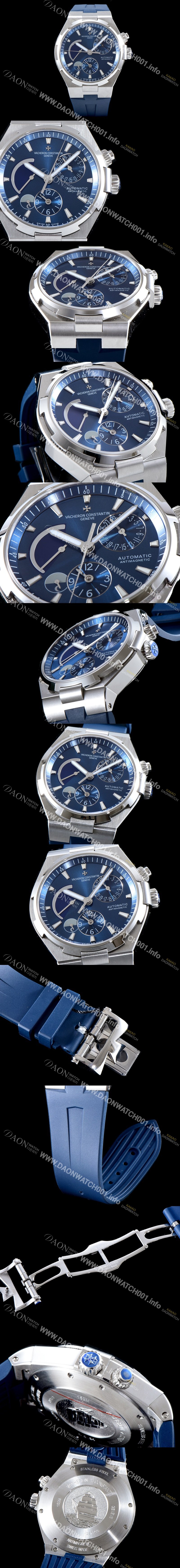 레플리카 [바쉐론콘스탄틴] 남성용 오버시즈 P47450/000A-9039 듀얼 타임 파워리저브 블루 다이얼 오토매틱 무브먼트 VAC0201