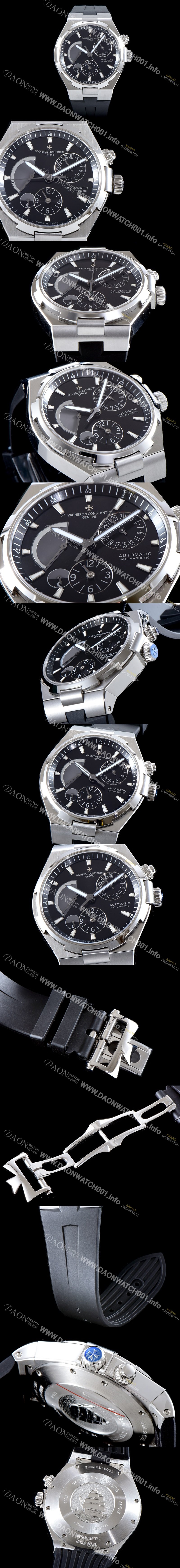 레플리카 [바쉐론콘스탄틴] 남성용 오버시즈 47450/000W-9511 듀얼 타임 파워리저브 블랙 다이얼 오토매틱 무브먼트 VAC0200