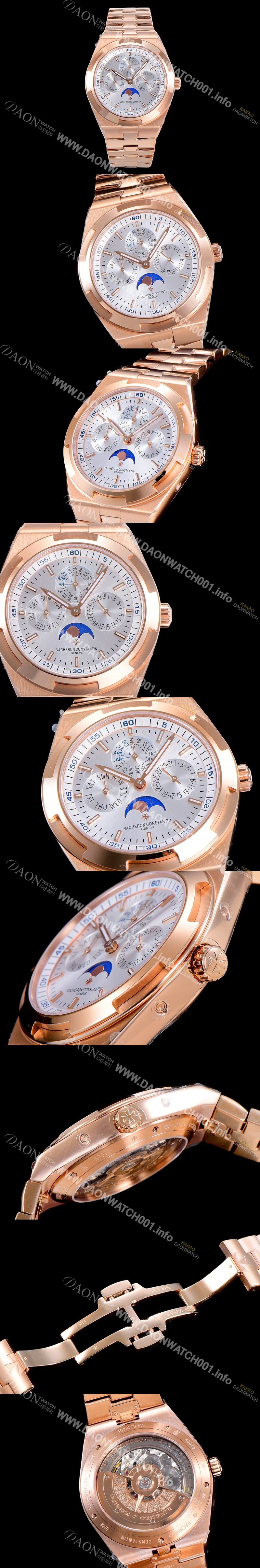 레플리카 [바쉐런 콘스탄틴] 남성용 오버시즈 4300V 오토매틱 1120QP/1타입 41.5미리 18K핑크골드 올금 금장시계 실버다이얼 VAC73711