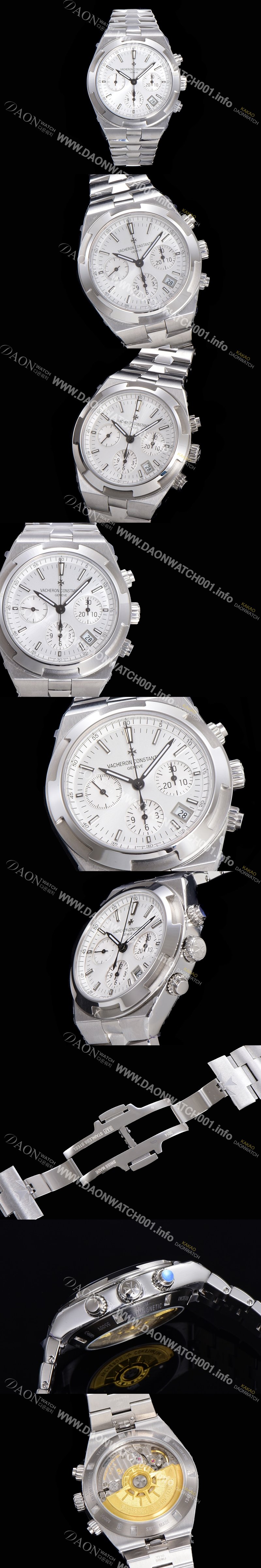 레플리카 [바쉐런콘스탄틴] 남성용 오버시즈 크로노그래프 42mm 오토매틱 5500S 메탈줄 화이트다이얼 vac1135