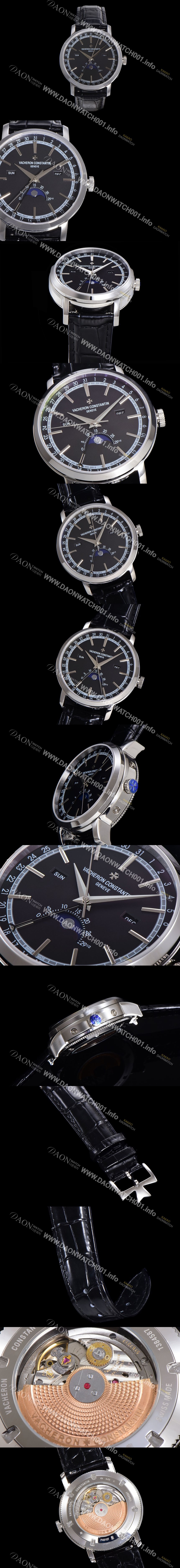 레플리카 [바쉐런콘스탄팀] 남성용 트레디셔널 문페이즈 오토매틱 2460QCL 타입 41mm 가죽줄 블랙다이얼   vac2151