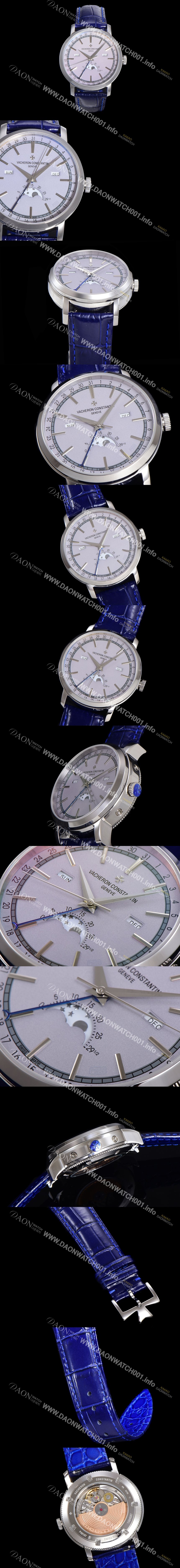 레플리카 [바쉐런콘스탄팀] 남성용 트레디셔널 문페이즈 오토매틱 2460QCL 타입 41mm 가죽줄 그레이다이얼  vac2112