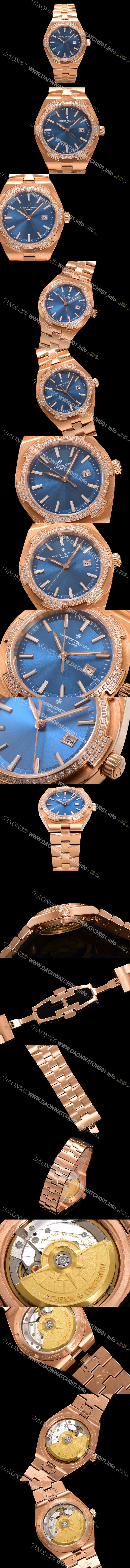 레플리카 [바쉐런 콘스탄틴] 여성용 오버시즈 4605V200R-B978 18K 로즈골드 오토매틱 무브먼트 35mm 블루 다이얼 vac1143