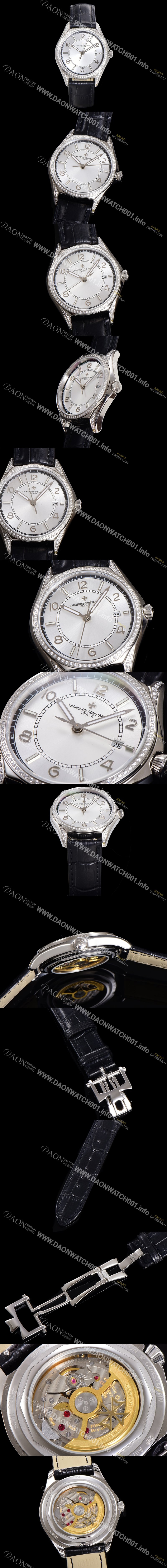 레플리카 [바쉐론 콘스탄틴] 남성용 피프티식스 Ref.4600E 오토매틱 1326 타입 40mm 보석/큐빅 가죽줄 실버 다이얼 vac1146