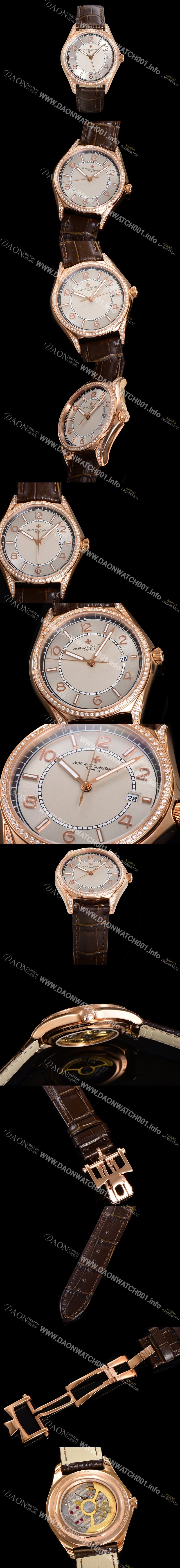 레플리카 [바쉐론 콘스탄틴] 남성용 피프티식스 Ref.4600E 오토매틱 1326 타입 18K 로즈골드 40mm 보석/큐빅 가죽줄 그레이 다이얼 vac1150