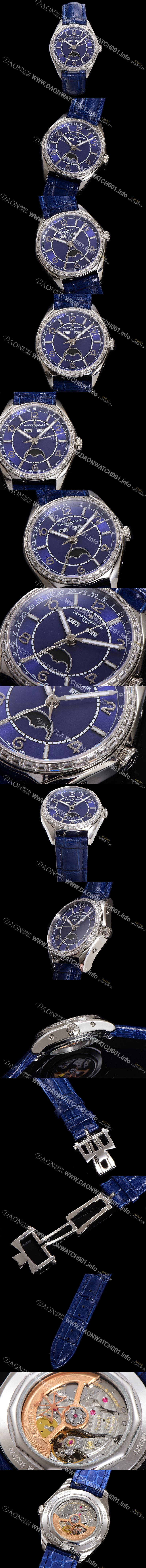 레플리카 [바쉐론 콘스탄틴] 남성용 피프티식스 컴플리트 캘린더 Ref.4600E 오토매틱 2460 QCL/1 타입 40mm 블루 다이얼 vac1153