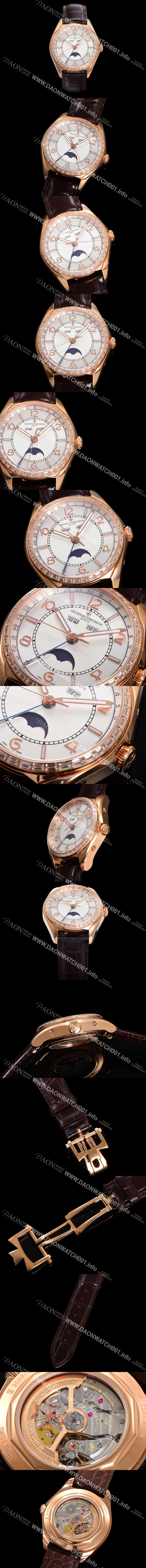 레플리카 [바쉐론 콘스탄틴] 남성용 피프티식스 컴플리트 캘린더 Ref.4600E 18k 로즈골드 40mm 오토매틱 2460 QCL/1 타입 실버 다이얼 vac1154