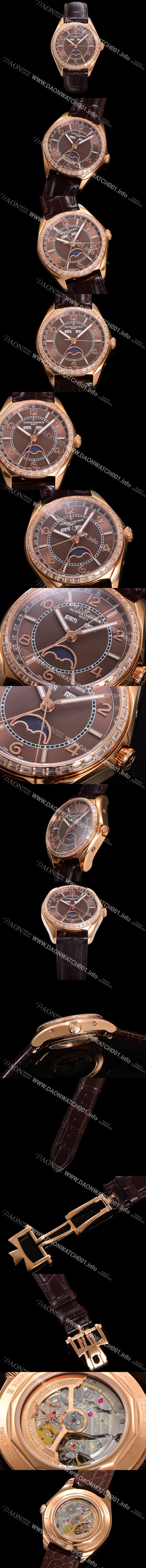 레플리카 [바쉐론 콘스탄틴] 남성용 피프티식스 컴플리트 캘린더 Ref.4600E 18k 로즈골드 40mm 오토매틱 2460 QCL/1 타입 브라운 다이얼 vac1155