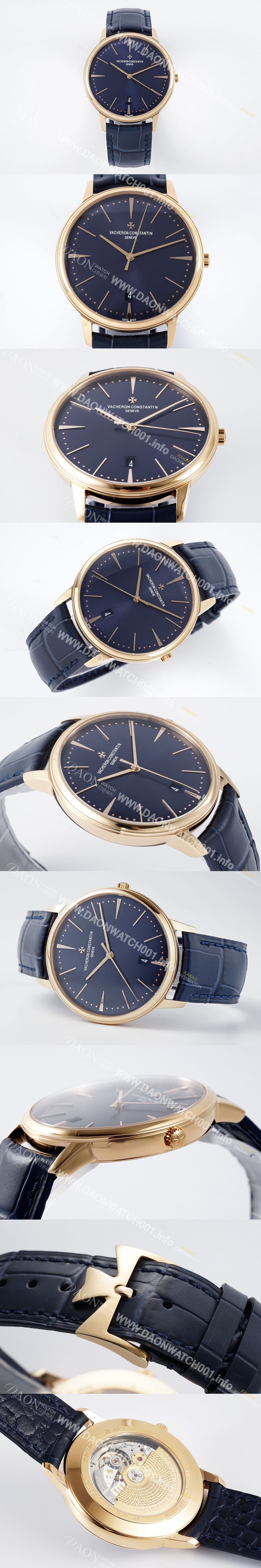 레플리카 [바쉐론콘스탄틴] 남성용 패트리모니 85180/000R-B515 셀프 와인딩 드레스 워치!! 18K 로즈골드 케이스 블루 다이얼 오토매틱 무브먼트 vac1162