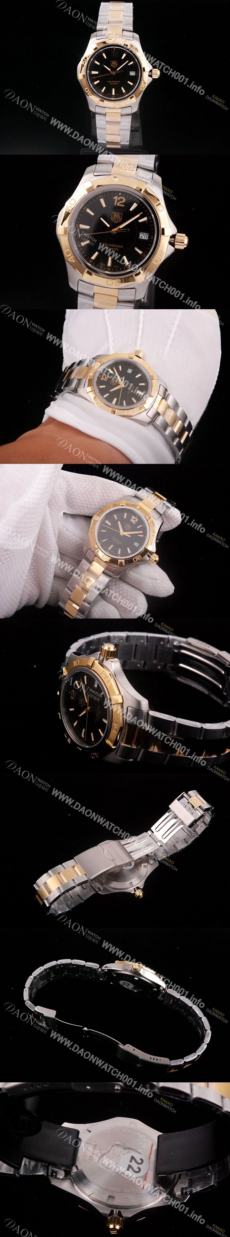 레플리카 [태그호이어] 남성용 아쿠아레이서 유니섹스 블랙 쿼츠 TAG4202