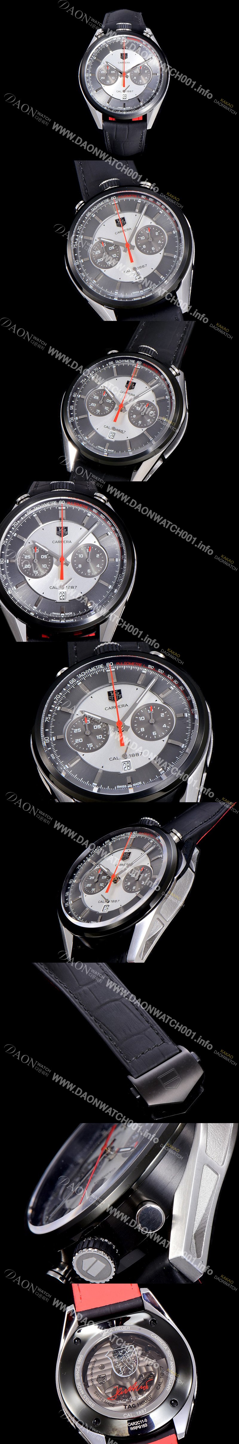 레플리카 [태그호이어] 남성용 까레라 1887 크로노 SS 오토매틱 그레이 다이얼 TAG4233