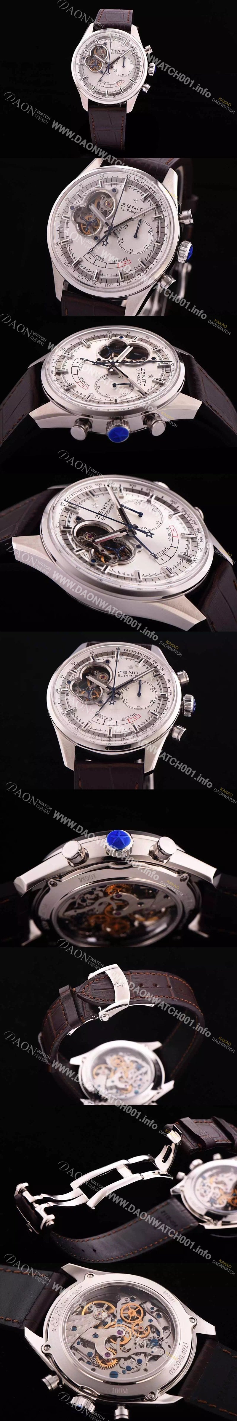레플리카 [제니스] 남성용 NEW 신상!!엘 프리매로 03.2160.4047/01.C713 크로노마스터 11시방향 스켈레톤 다이얼 실버 다이얼 오토매틱 무브먼트 ZEN4211