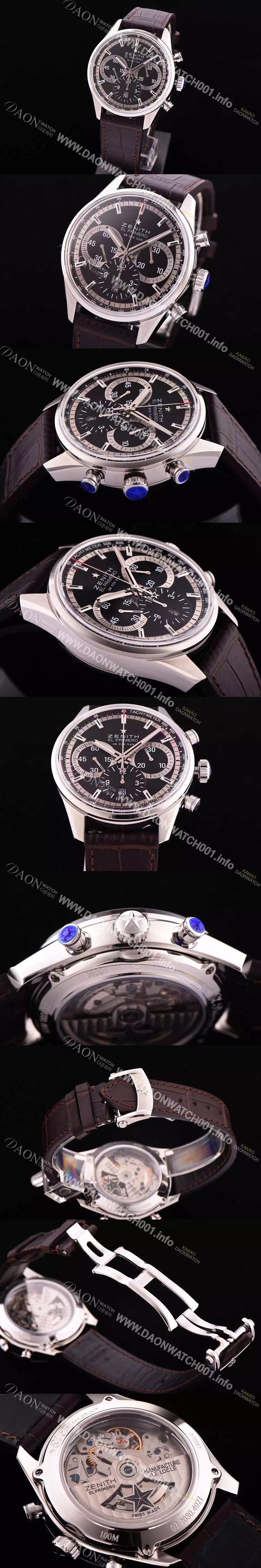 레플리카 [제니스] 남성용 엘 프리매로 03.2040.400/21.C496 크로노그래프 블랙 다이얼 오토매틱 무브먼트 ZEN4210