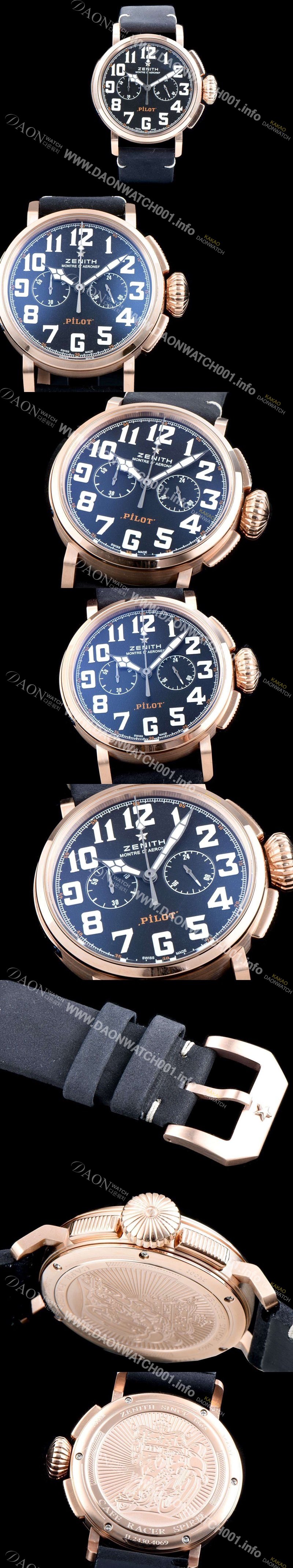 레플리카 [제니스] 남성용 파일럿 헤리티지 타입20 29.2430.4069/21.C800 엑스트라 스페셜!!크로노그래프 매트 블랙 다이얼 일본 수입산 쿼츠 무브먼트 ZEN4205